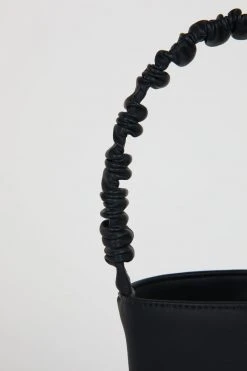 Intentionally Blank ACCESSORIES SCRUNCHIE BUCKET BAG Black Vegan