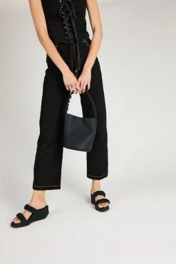 Intentionally Blank ACCESSORIES SCRUNCHIE BUCKET BAG Black Vegan