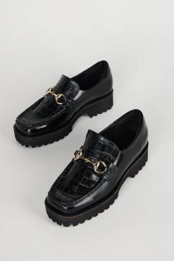Intentionally Blank SHOES HK-2 Loafer Black Croc