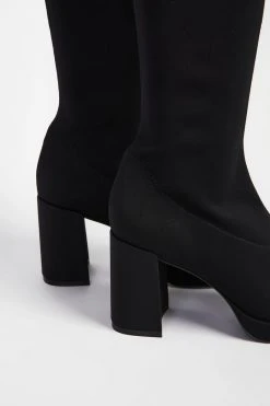 Intentionally Blank WHO ME TALL HEELED BOOT Black 10 Intentionally Blank WHO ME TALL HEELED BOOT Black