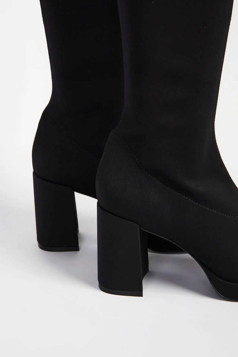 Intentionally Blank WHO ME TALL HEELED BOOT Black 6 Intentionally Blank WHO ME TALL HEELED BOOT Black