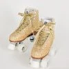 Intentionally Blank PRE-PARTY ROLLER SKATE GOLD GLITTER IB ROLLER SKATES