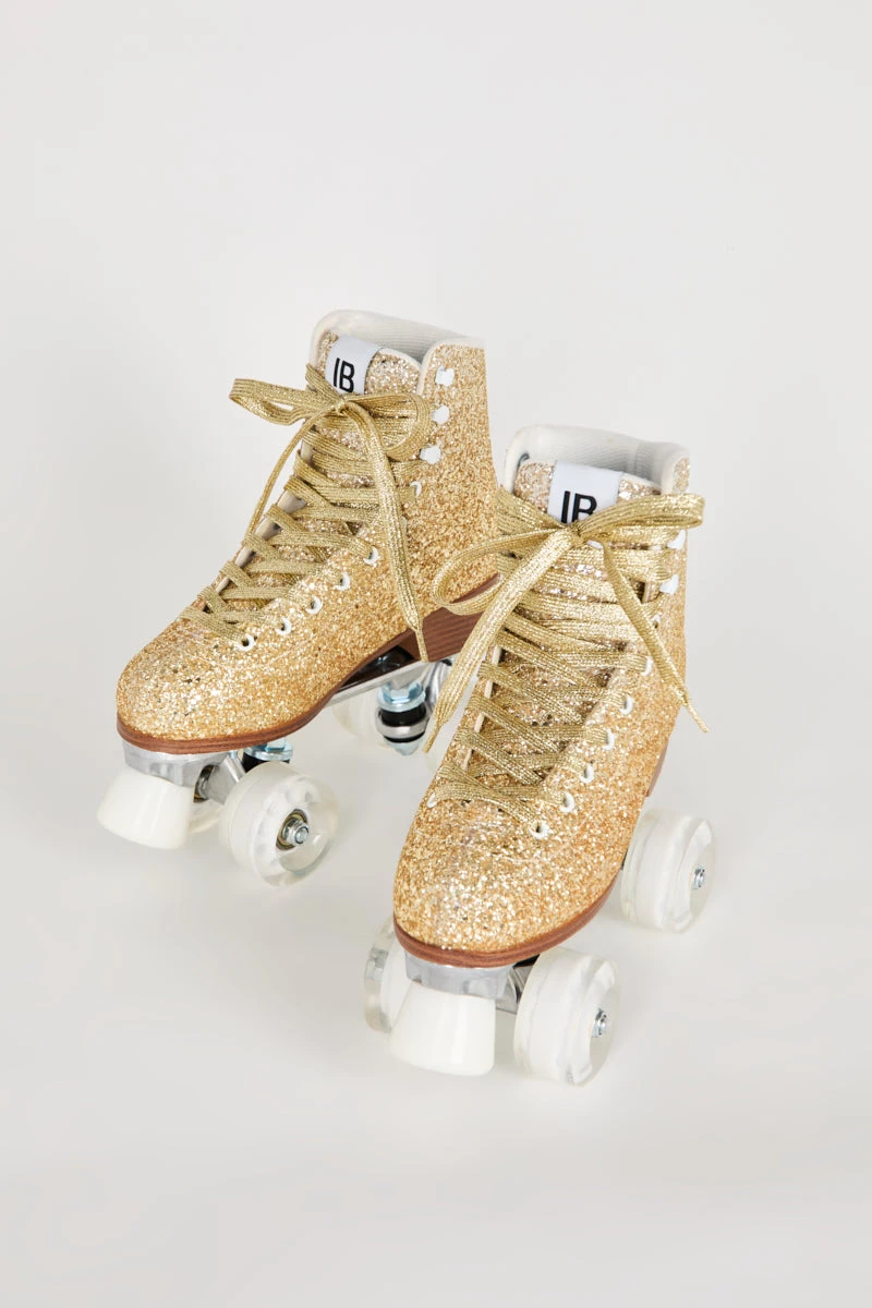 Intentionally Blank PRE-PARTY ROLLER SKATE GOLD GLITTER IB ROLLER SKATES 3 Intentionally Blank PRE-PARTY ROLLER SKATE GOLD GLITTER IB ROLLER SKATES