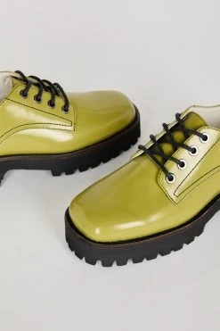 Intentionally Blank QUEEN STREET OXFORD Apple Green LOAFERS