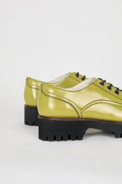 Intentionally Blank QUEEN STREET OXFORD Apple Green LOAFERS