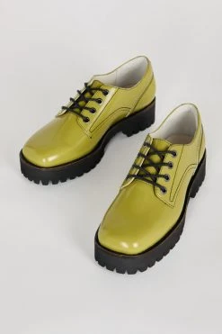 Intentionally Blank QUEEN STREET OXFORD Apple Green LOAFERS