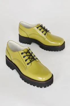 Intentionally Blank QUEEN STREET OXFORD Apple Green LOAFERS