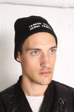 Intentionally Blank IT'S HUMAN NATURE Knit Beanie Black/White