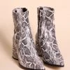 Intentionally Blank SHOES LIMA HEELED BOOT Off White Python