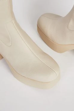 Intentionally Blank MARLOWE PLATFORM BOOT Cream Vegan