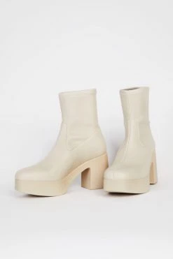 Intentionally Blank MARLOWE PLATFORM BOOT Cream Vegan