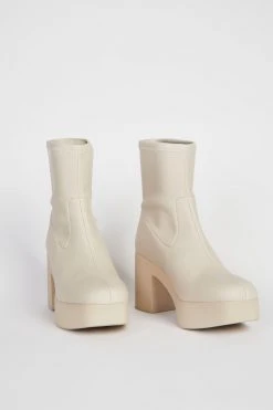 Intentionally Blank MARLOWE PLATFORM BOOT Cream Vegan