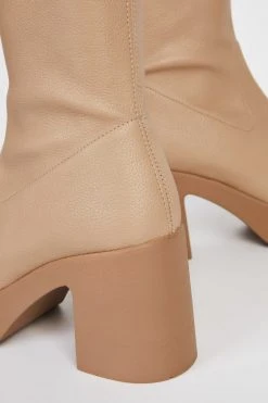 Intentionally Blank MARLOWE PLATFORM BOOT Taupe Vegan