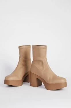Intentionally Blank MARLOWE PLATFORM BOOT Taupe Vegan