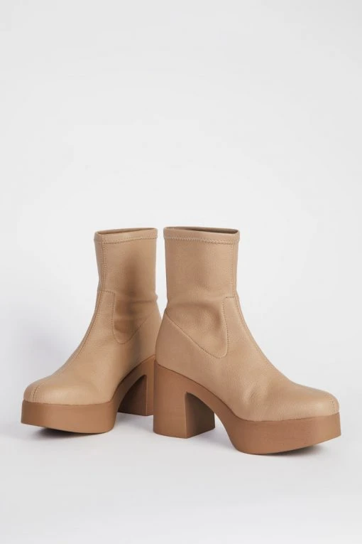Intentionally Blank MARLOWE PLATFORM BOOT Taupe Vegan