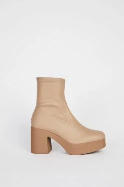 Intentionally Blank MARLOWE PLATFORM BOOT Taupe Vegan