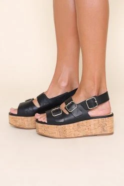 Intentionally Blank UPTOWN FLATFORM SANDAL Black SHOES 11 Intentionally Blank UPTOWN FLATFORM SANDAL Black SHOES