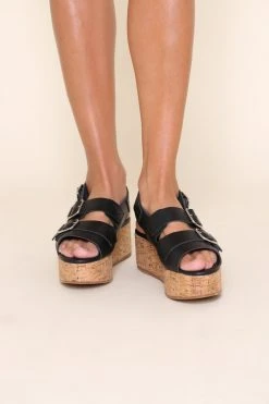 Intentionally Blank UPTOWN FLATFORM SANDAL Black SHOES