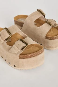 Intentionally Blank COOPER-2 PLATFORM SANDAL Taupe NEW ARRIVALS