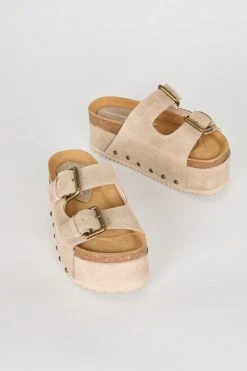 Intentionally Blank COOPER-2 PLATFORM SANDAL Taupe NEW ARRIVALS