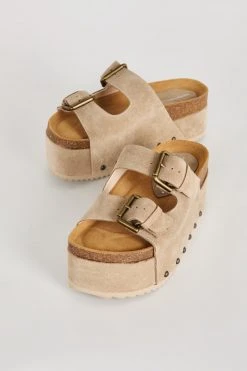 Intentionally Blank COOPER-2 PLATFORM SANDAL Taupe NEW ARRIVALS