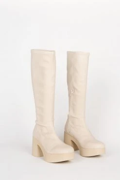 Intentionally Blank BOOTS MARZ PLATFORM BOOT Cream Vegan