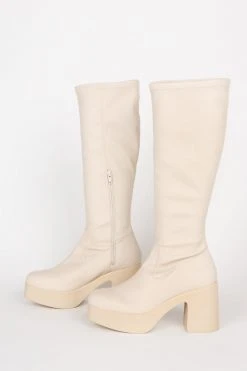 Intentionally Blank BOOTS MARZ PLATFORM BOOT Cream Vegan