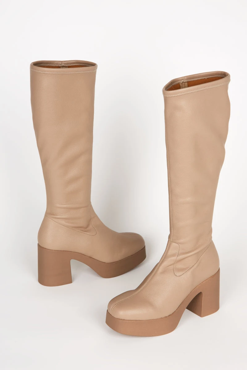 Intentionally Blank MARZ PLATFORM BOOT Taupe Vegan 5 Intentionally Blank MARZ PLATFORM BOOT Taupe Vegan