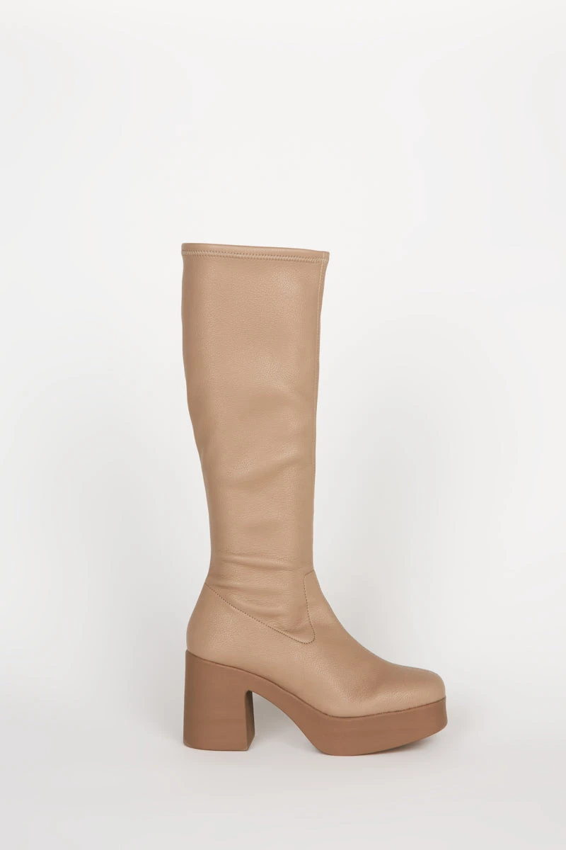 Intentionally Blank MARZ PLATFORM BOOT Taupe Vegan 8 Intentionally Blank MARZ PLATFORM BOOT Taupe Vegan