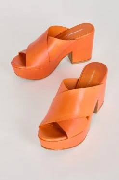 Intentionally Blank NEW SHOES DAME HEELED PLATFORM Orange