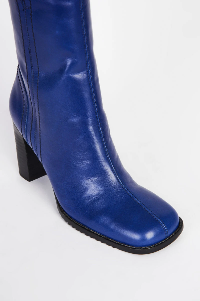 Intentionally Blank PARADE HEELED BOOT Blue SHOES 6 Intentionally Blank PARADE HEELED BOOT Blue SHOES