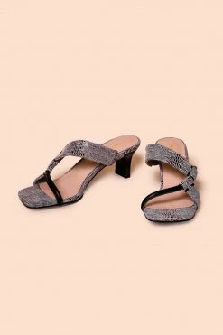 Intentionally Blank BARBA HEELED SANDAL Black Snake SHOES