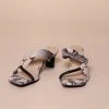 Intentionally Blank SHOES BARBA HEELED SANDAL Gray Python