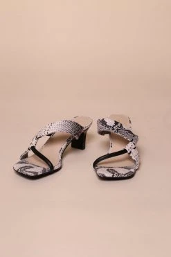 Intentionally Blank SHOES BARBA HEELED SANDAL Gray Python