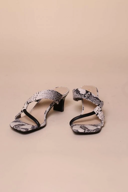 Intentionally Blank SHOES BARBA HEELED SANDAL Gray Python