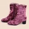 Intentionally Blank SHOES HYPE BOOT Rose Velvet 1 Intentionally Blank SHOES HYPE BOOT Rose Velvet