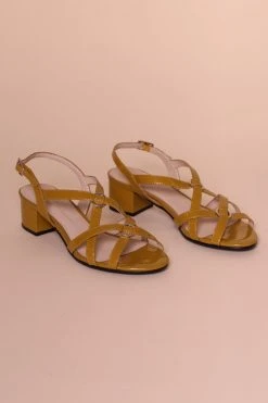 Intentionally Blank KIMORA HEELED SANDAL Mustard Patent SHOES