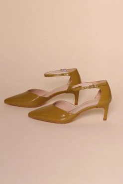 Intentionally Blank SILENCE HEEL Mustard Patent SHOES