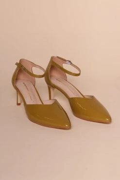 Intentionally Blank SILENCE HEEL Mustard Patent SHOES