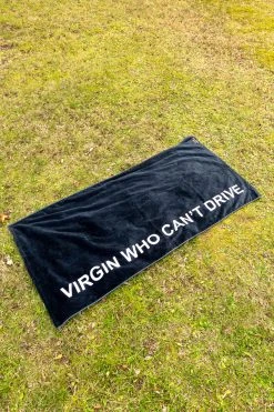 Intentionally Blank VIRGIN WHO CAN'T DRIVE BEACH TOWEL