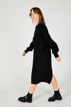 Intentionally Blank JILLIAN SWEATSHIRT DRESS BLACK