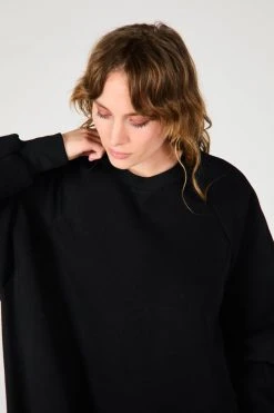 Intentionally Blank JILLIAN SWEATSHIRT DRESS BLACK