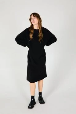 Intentionally Blank JILLIAN SWEATSHIRT DRESS BLACK