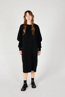 Intentionally Blank JILLIAN SWEATSHIRT DRESS BLACK