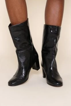 Intentionally Blank PAMMY MID LENGTH BOOT Black Patent SHOES