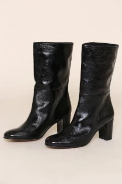 Intentionally Blank PAMMY MID LENGTH BOOT Black Patent SHOES