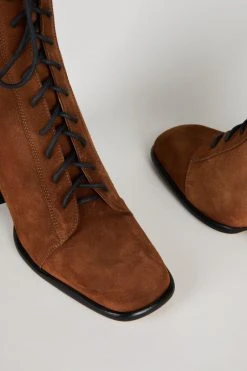 Intentionally Blank POSEY LACE UP HEELED BOOT Whiskey SHOES