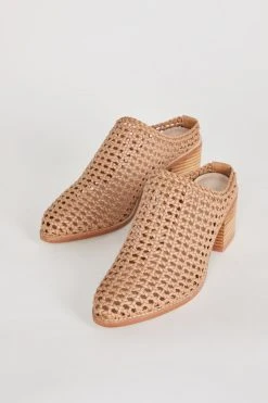 Intentionally Blank CAPS Basket MULE Tan SHOES