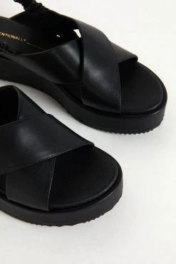 Intentionally Blank STARRY FLATFORM SANDAL Black