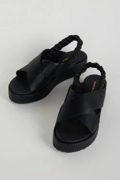 Intentionally Blank STARRY FLATFORM SANDAL Black